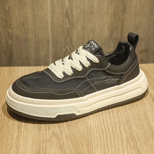 Sneakers da uomo ultraleggere in mesh traspirante 2025, scarpe casual alla moda con suola spessa, comode, con lacci, per la camminata quotidiana