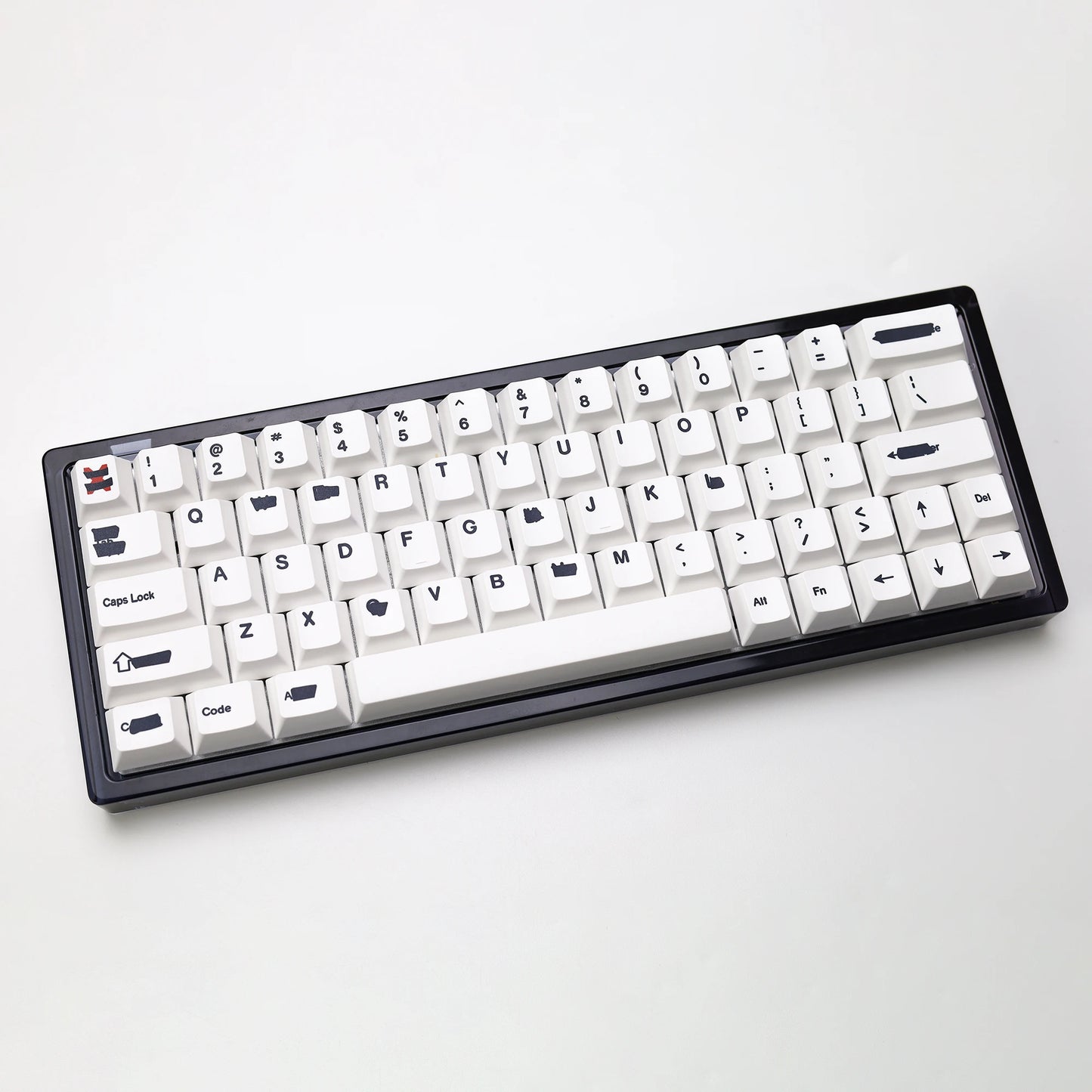 KBDiy Retro GMK Redacted Keycaps White ISO Cherry Profile PBT Keycap Alice Spacer Bar 7u For 60 Mechanical Keyboard MX Switch