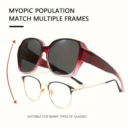 Fit Over Myopia Glasses Cover Sunglasse Outdoor Driving Anti-Glare Polarized Sun Glasses Sports Accessories Cycling Eyeglass