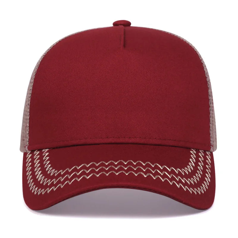 Simple basic baseball cap for men and women outdoor solid color light plate cap summer shade breathable net hat