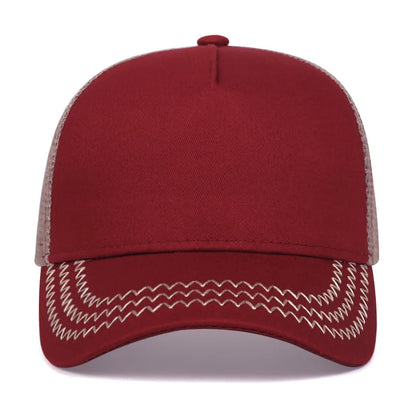 Simple basic baseball cap for men and women outdoor solid color light plate cap summer shade breathable net hat