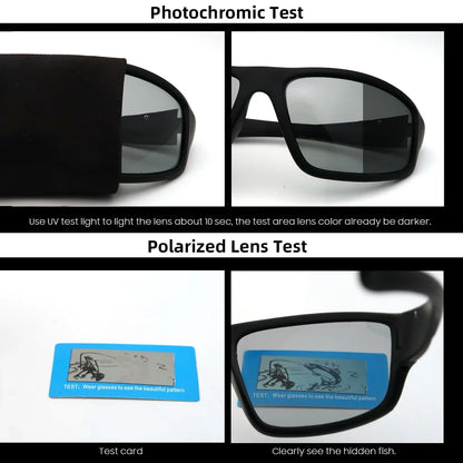 VIVIBEE Sports Men Photochromic Sunglasses Polarized Black Goggles Women Color Changing Driving Discoloration UV400 Sun Glasses