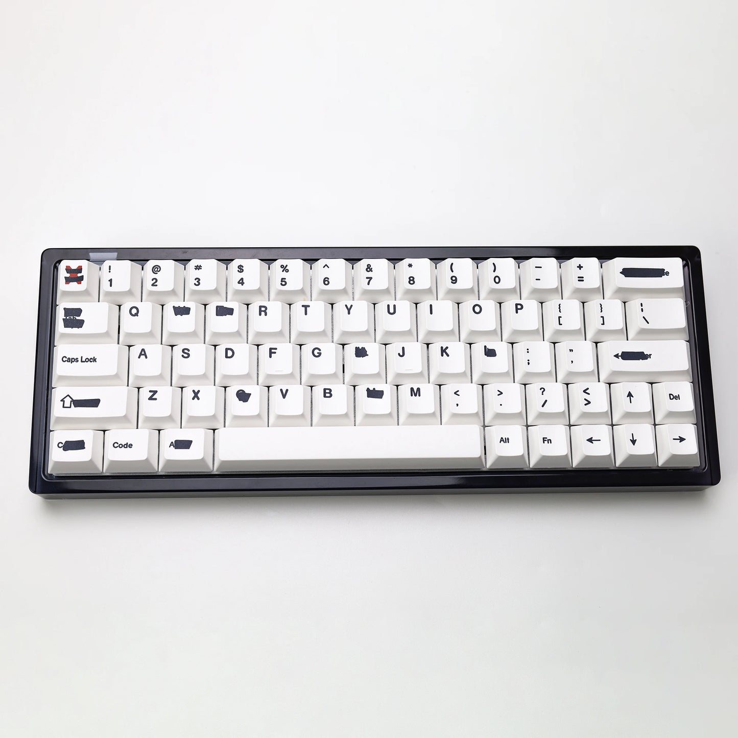 KBDiy Retro GMK Redacted Keycaps White ISO Cherry Profile PBT Keycap Alice Spacer Bar 7u For 60 Mechanical Keyboard MX Switch