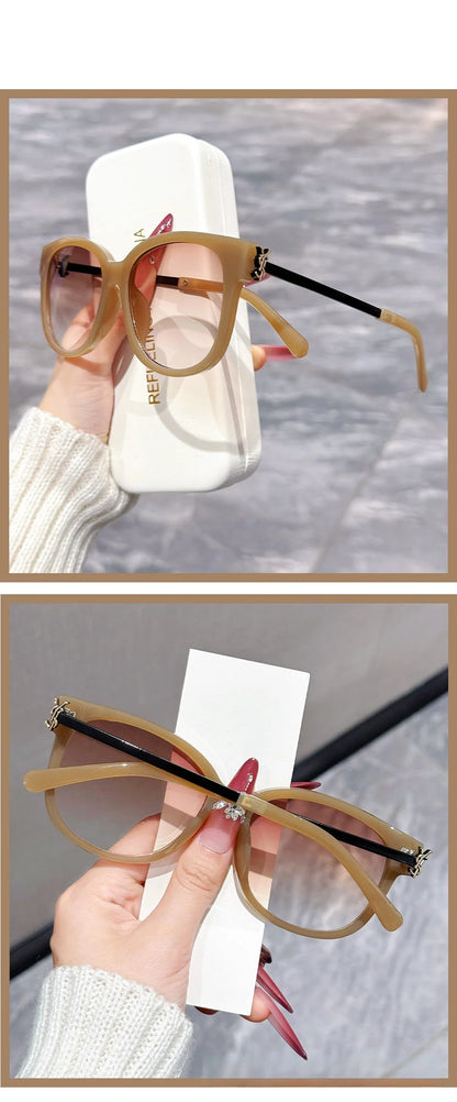 New Korean Style Square and Round Frame Casual Commuting Fashion Sunglasses for Women DS-8235