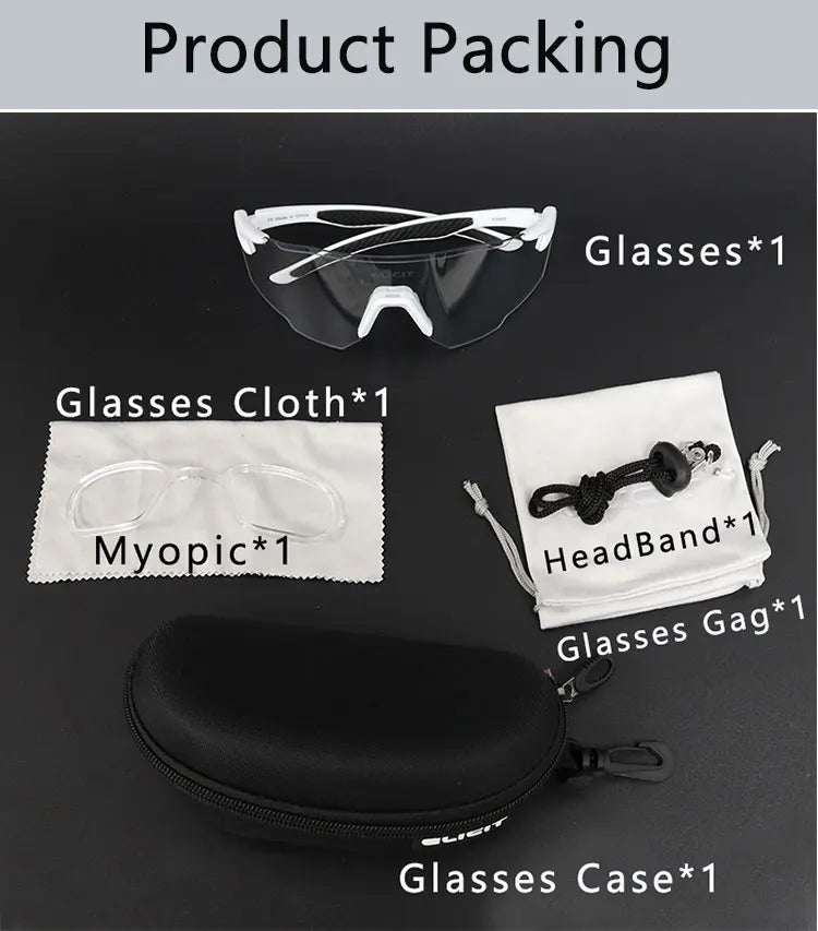 ELICIT New Photochromic Polarized Cycling Glasses Men Women Bike Glasses UV400 Eyewear Sunglasses HikingMTB Road Bicycle Goggles