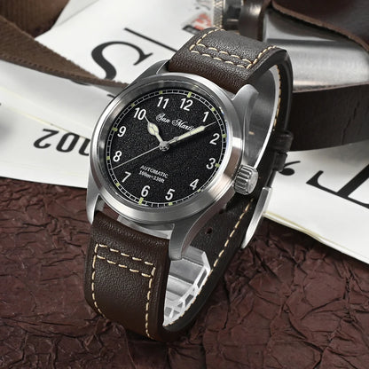 San Martin Simple Men Watch 37mm Pilot Miyota 8215 Classic Military Explore Automatic Mechanical Watches Waterproof 100m