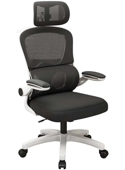 Chaise de jeu ergonomique avec support lombaire, appui-tête réglable en hauteur, rotation à 360° °   Chaise de bureau pivotante avec dossier en maille pour les joueurs