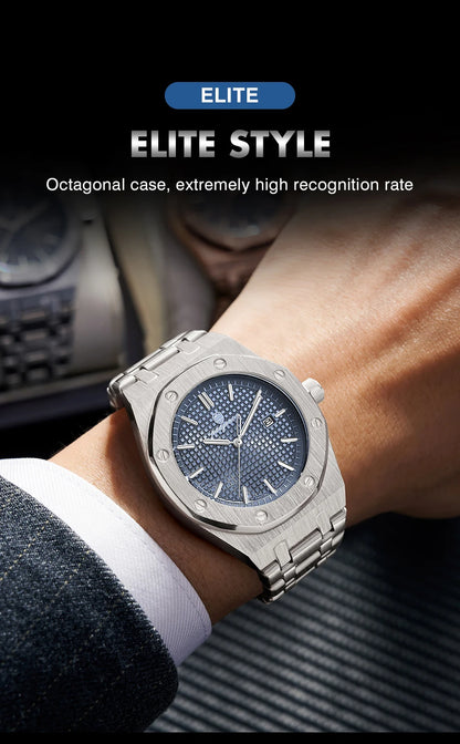 PAAZOMU Luxury Square Man Quartz Watch Waterproof Luminous Date Men's Watch High Quality Stainless Steel Business Men Watches