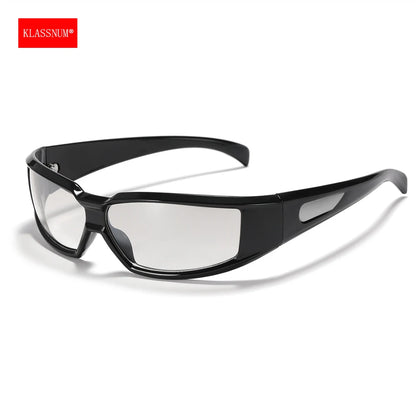 KLASSNUM Women Y2k Glasses Men 2026 Trendy New Sunglasses Future Sense Of Technology Girls Silver Pink Sunglasses UV400 Eyewear
