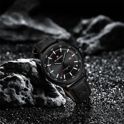 Naviforce 9248 Top Brand New Sport Wristwatch Luxury Military Auto Date Leather Simple Quartz Original Male Clock