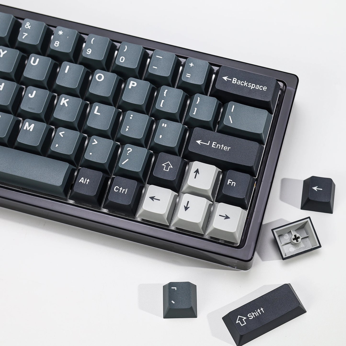 KBDiy 174 Teclas/Conjunto PBT GMK Apollo Keycap Double Shot Minimalista ISO Perfil Cherry para Teclado Mecânico Gaming Keycaps para MX