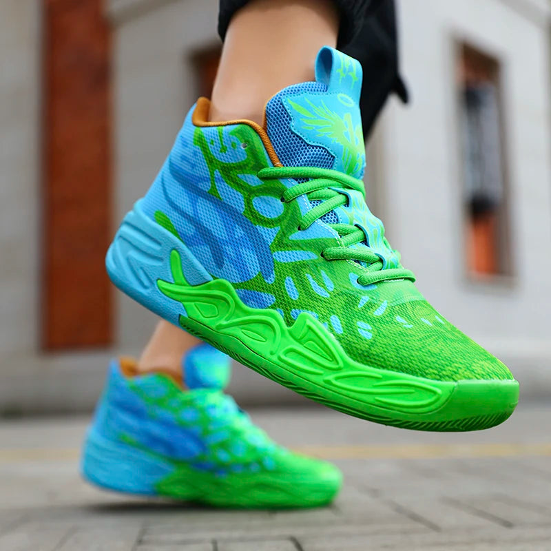 Basketball Shoes for Men Soft Lightweight Training Field Anti Slip Shock-Absorbing Breathable Cofmortable High-top Sneaker Man