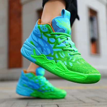 Basketball Shoes for Men Soft Lightweight Training Field Anti Slip Shock-Absorbing Breathable Cofmortable High-top Sneaker Man