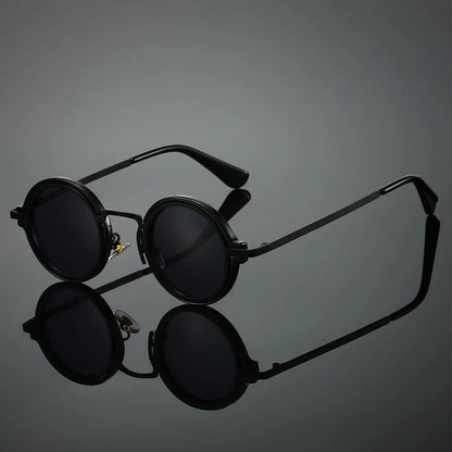 New Retro Small Round Frame Sunglasses for Men's Personalized Steampunk Outdoor Driving Sunglasses Street Photography