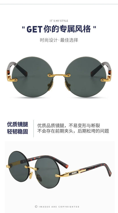 Men's Resin Sunglasses  Frameless UV400 Sunglasses Cool Eye Protection Glasses Summer Decorative Sunglasses