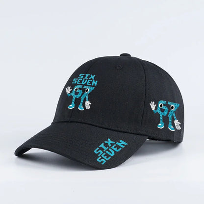 Retro '67 rajzfilm mintás baseball sapka – Állítható, lapos karimájú sapka – Unisex utcai divat, hip-hop napellenző sapka – Dad Hat
