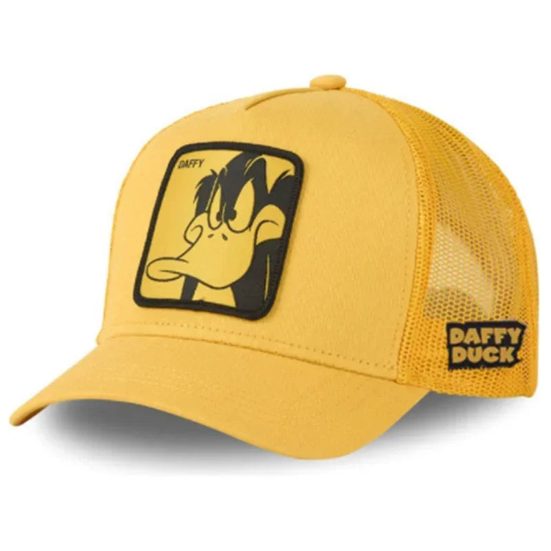 Unisex Anime Cartoon Cap Embroidered Patch Draw Baseball Cap Male Female Trucker Hat Mesh Hats Sun Hat