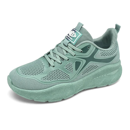 Fashion Platform Men's Running Shoes Trendy Casual Knit Breathable Orange Sneakers Men Outdoor Sports Non-slip Jogging Shoes Man