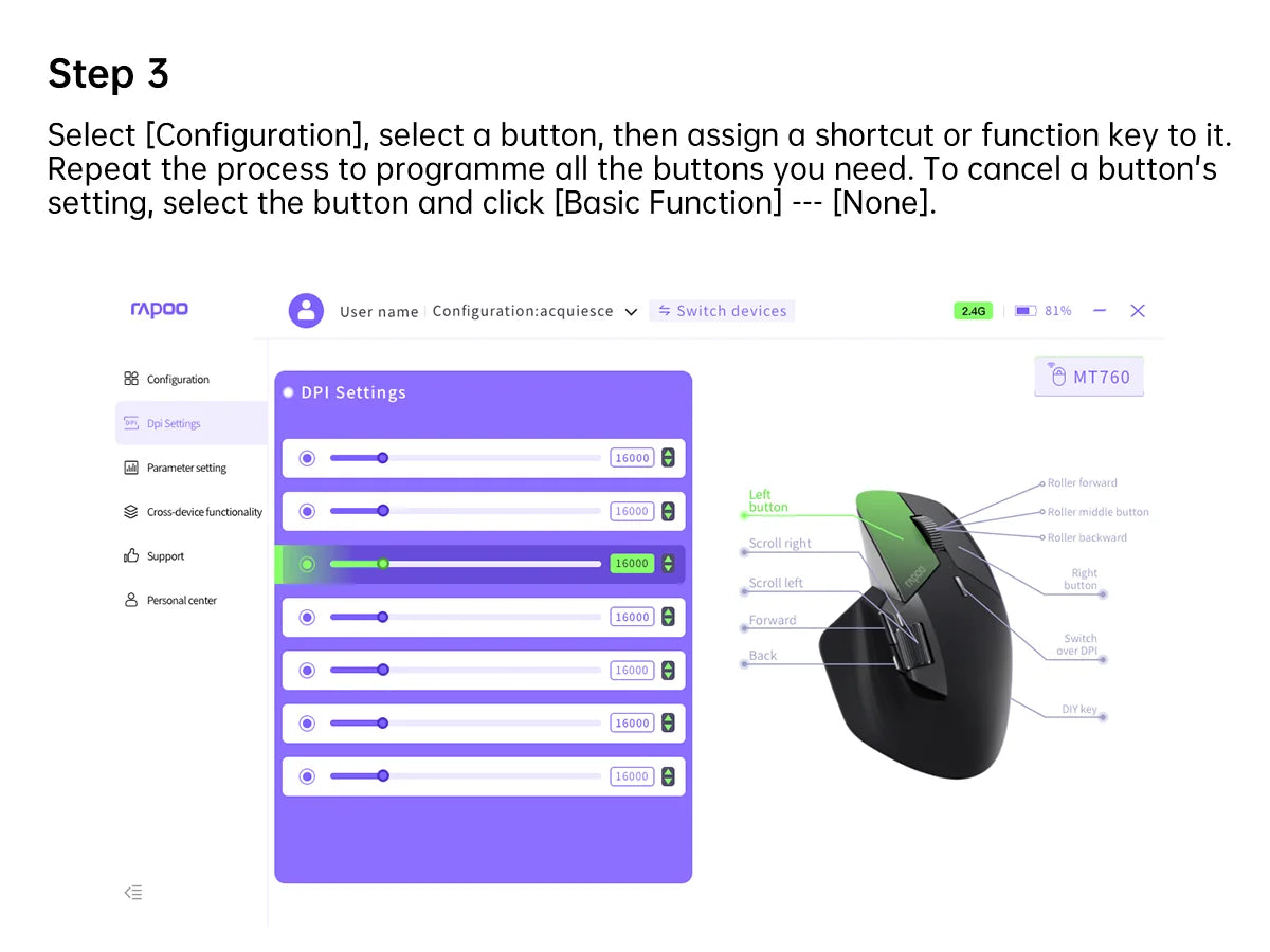 Rapoo MT760L/MT760M vícerežimová dobíjecí bezdrátová myš, ergonomická, 4000 DPI, podpora až 4 zařízení, Bluetooth myš