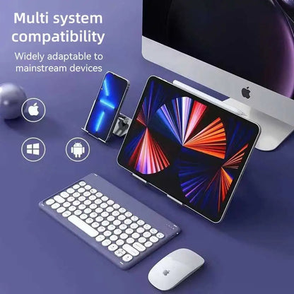 10 in Wireless Keyboard For Apple Xiaomi Huawei Samsung Bluetooth Mouse For iOS Android Windows System Round Keycaps Big Battery