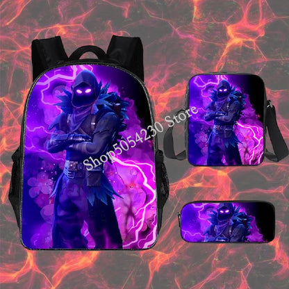Zaino Fortnited 3PCS per ragazzi, Victory Game, 16 Inch, resistente all’acqua, per scuola materna, zaino scolastico cool per scuola elementare