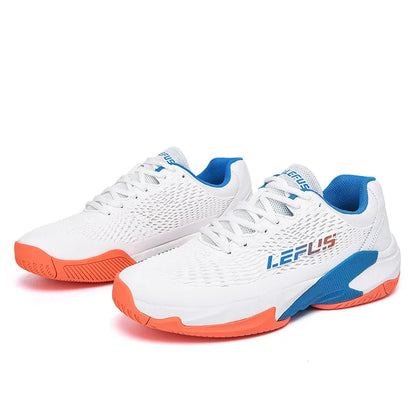 Men Women's Large Sizes Breathable Tennis Shoes Blue and Gray Gym Walking Badminton Sneakers