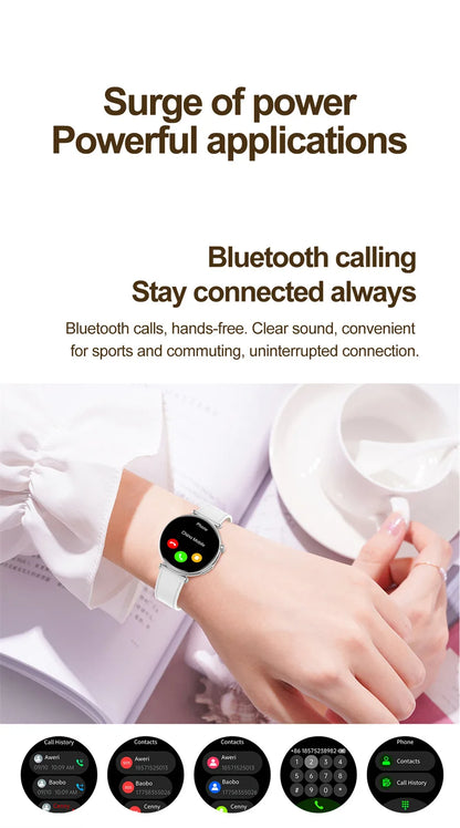 New 1.32inch Smart Watch For Women Health ECG Health Lady Watches Full Touch Screen Call Custom Dial Diamond Strap Smartwatch