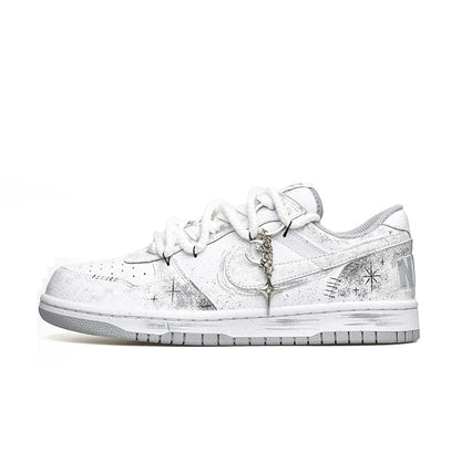 Sneakers personalizzate Nike Dunk Low "Wao" Edizione speciale con sacchetto regalo, stile High Street, decostruite, dipinte a mano con sfumature orientali, da uomo