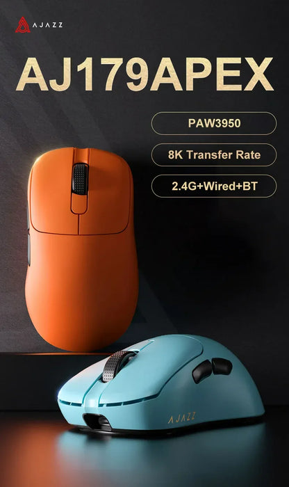 AJAZZ AJ179 APEX Wireless Gaming Mouse with RGB Display Dock, PAW3950 Sensor, Bluetooth, 8000Hz Polling Rate, Tri-Mode Gaming Mouse