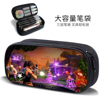 Fortnite new style elementary school student personalized pencil case game peripheral cartoon large capacity stationery bag gift