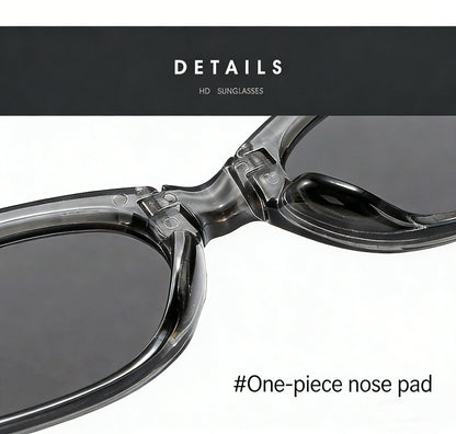 Minimalist Oval Cat-eye Glasses Women's Fashion Outdoor Folding Sunglasses Sun Shading UV Sunscreen Glasses Stylish Accessory
