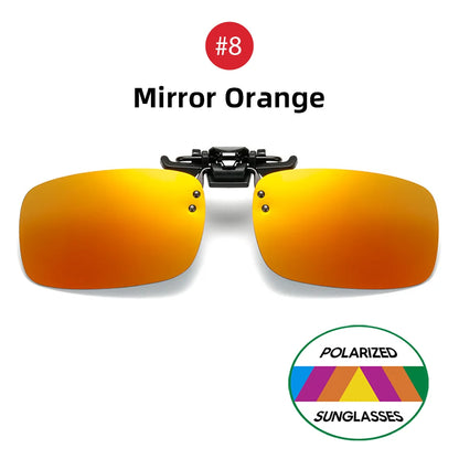 Classic Square Flip Up Clip On Sunglasses Men Polarized Night Vision Driving UV400 Women Photochromic Sun Glasses Clips