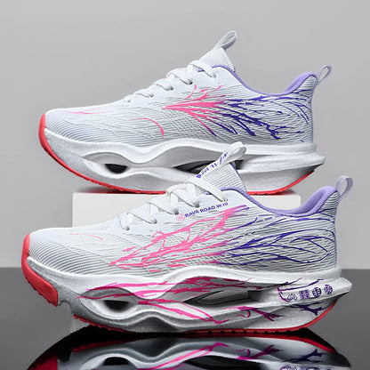 Men Women Ultra Light Carbon Plate Running Shoes Breathable Mesh Upper Soft Midsole Rubber Outsole for Running Training Sneakers
