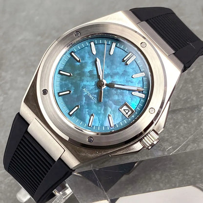 Tandorio 200M Diving 40mm Black White Shell Dial Lume NH35Automatic Men Watch Sapphire Glass Stainless Steel Bracelet 2025