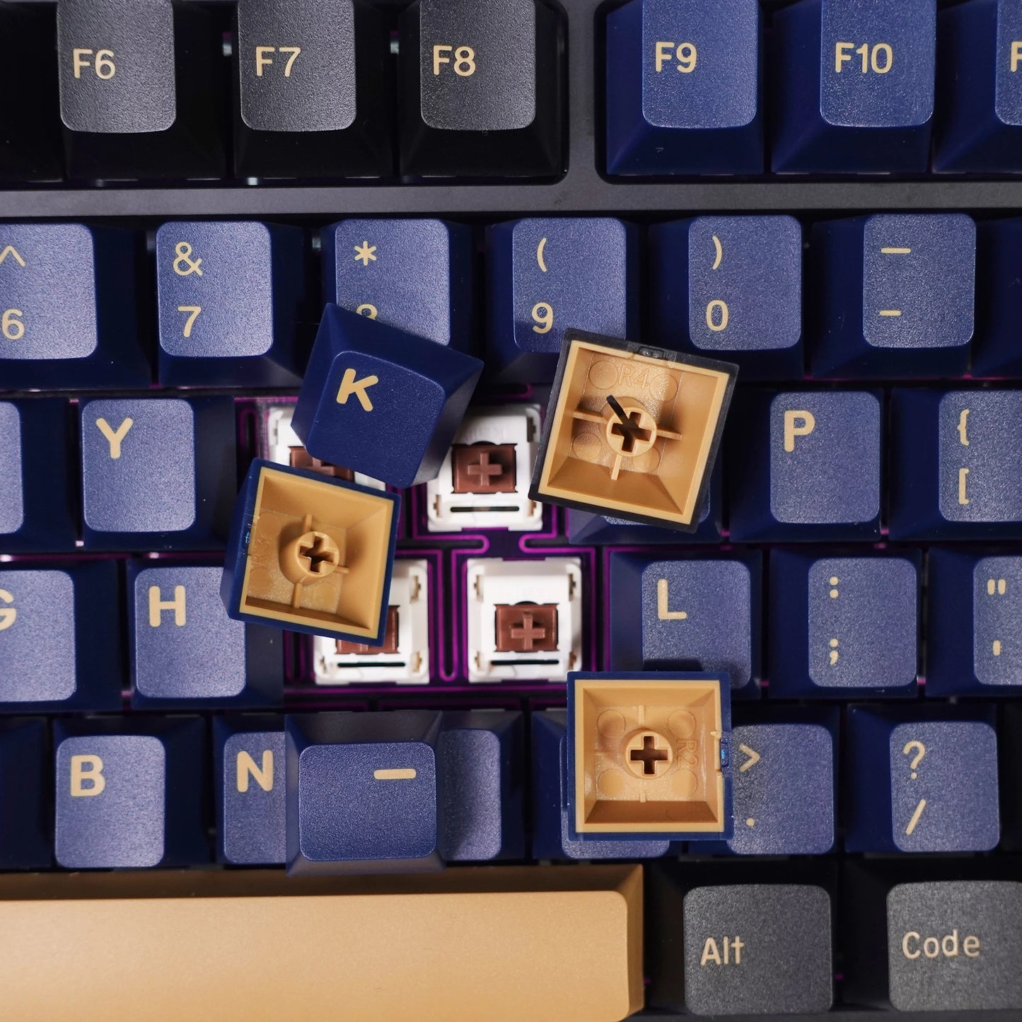 KBDiy 174 Keys GMK Blue Samurai Keycaps for Mechanical Keyboard  PBT Cherry Profile GMK Keycap Double Shot for Aula F75 F87 F99
