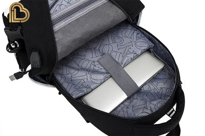 Yule Trooper F-Fortnited Battle Royale Backpack with USB Charging Anime Figures Study Stationery Compartment Students Mochila