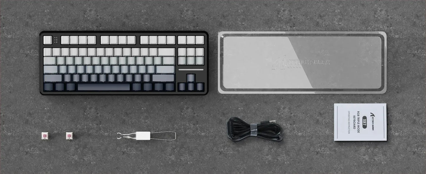 ATTACK SHARK X87 Wireless Mechanical Gaming Keyboard Tri-Mode BT5.0/2.4G/USB-C Gasket Hot Swappable Custom Keyboard Pre-lube