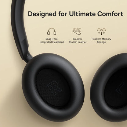 Baseus Bowie MH1 Bluetooth 6.0 Wireless Headphones with 48dB ANC, Hi-Res LDAC Audio, Baseus Bowie MH1 Noise Cancelling Over Ear Headset with 80H Battery