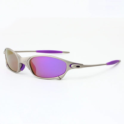 Polarized sunglasses for men and women, trendy silver frame, travel, cycling, and driving sunglasses