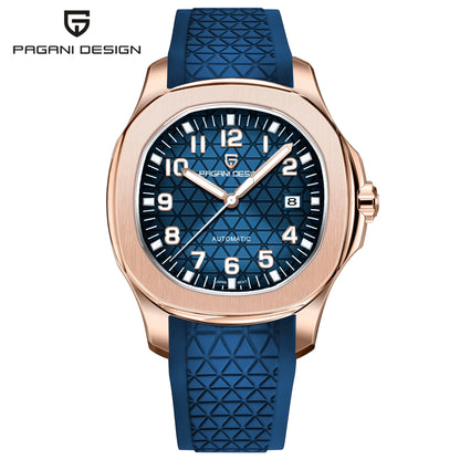PAGANI DESIGN 2026 New Men's Watches Rose Gold Top Luxury  Automatic Watch For Men Barrel dial Steel Mechanical Wristwatch Men