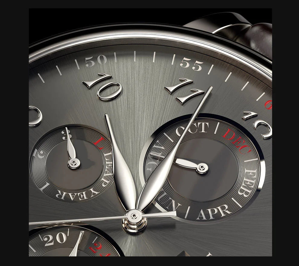 Luxury Brand Switzerland LOBINNI Ewiger Kalender Automatische mechanische Herrenuhr Saphirglas Multifunktionsuhr L13019-8