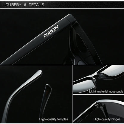 DUBERY Full Rim Polarized Fashion Sunglasses For Men And Women 14 Colors Model 108