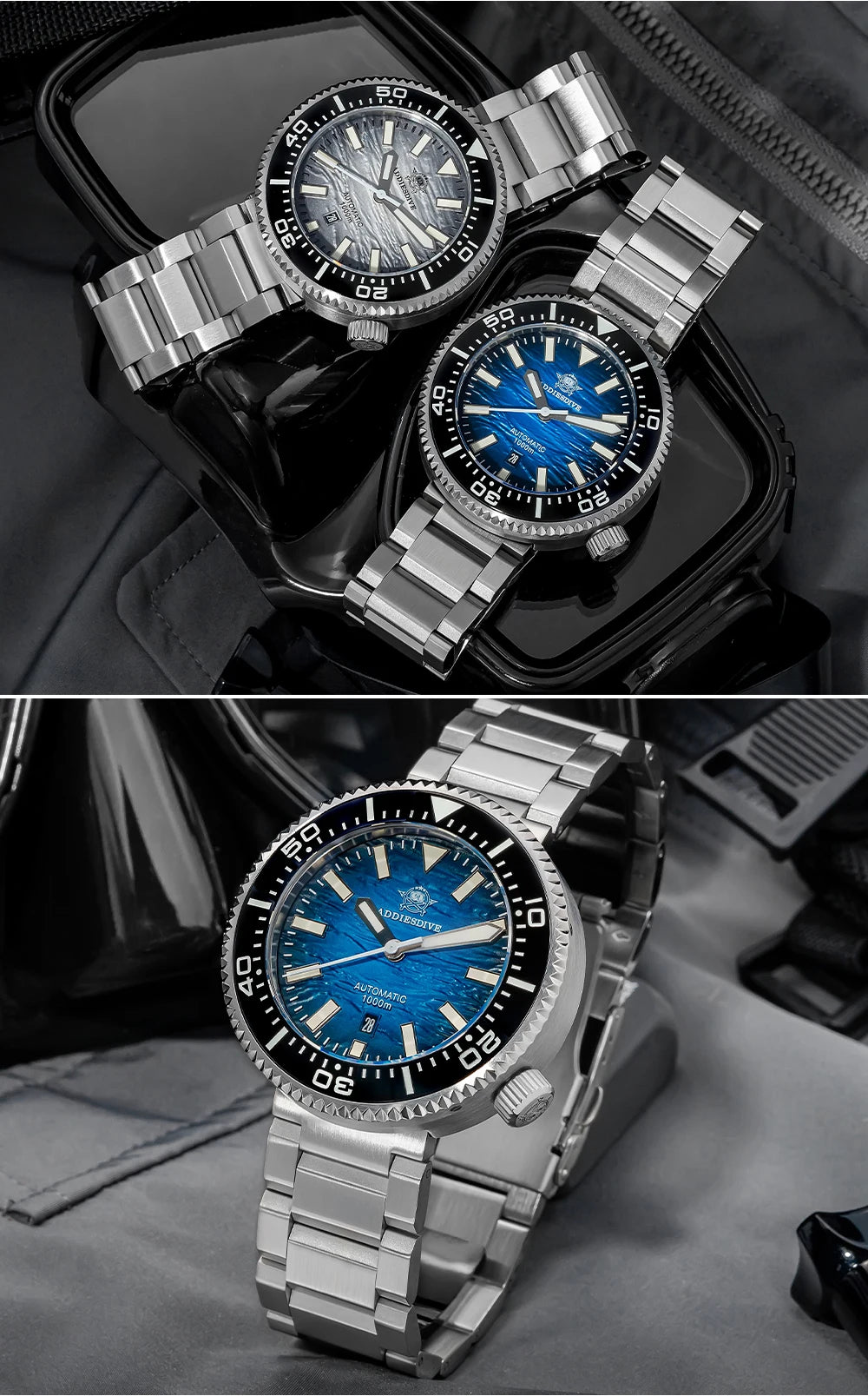 ADDIESDIVE new men's watch sapphire gradient dial BGW9 luminous Japanese 8215 mechanical watch 1000m waterproof watch AD2545