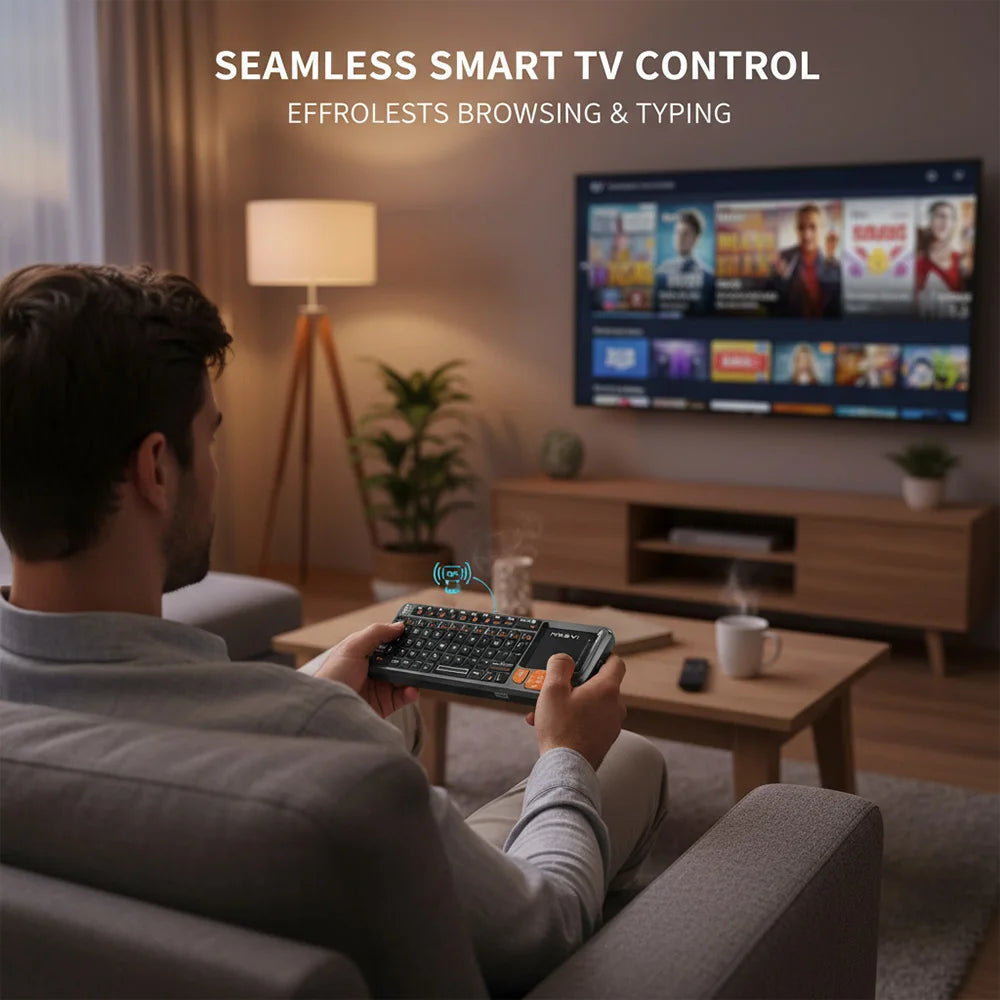 Teclado Bluetooth Mini MRSVI A8 PLUS, teclado sem fios 2.4GHz retroiluminado com touchpad para Android TV Box, Mac, portátil, Windows