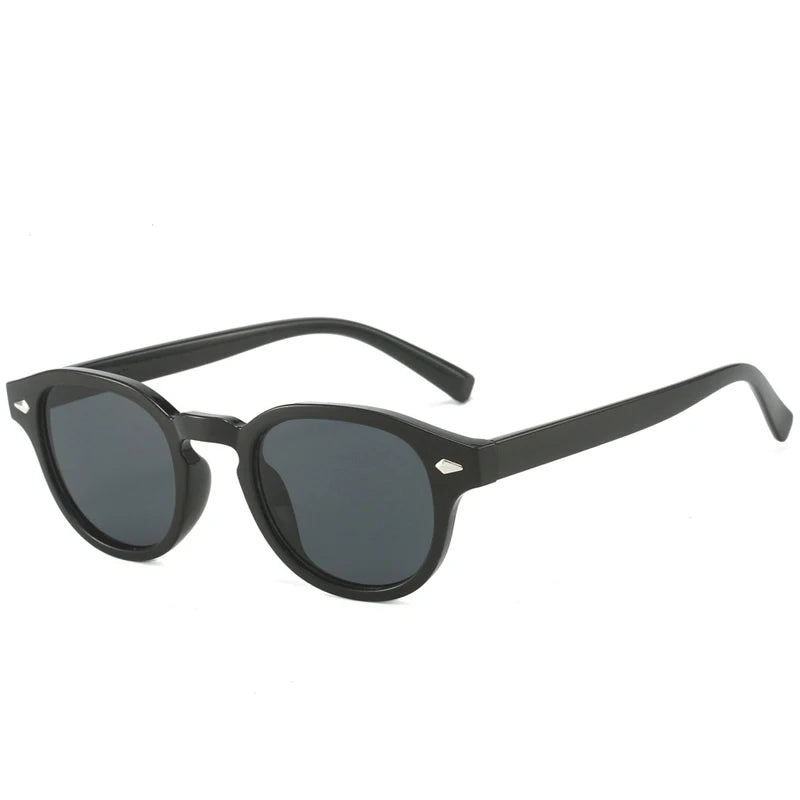 Simple Vintage Round Sunglasses Women Men 2025 Luxury Brand Design Retro Rivet Yellow Blue Lens Square Sun Glasses Female UV400