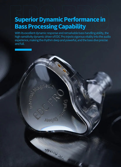 KZ EDC Pro Wire Earphone Large Dynamic Drivers Monitor Bass In-ear Headphone Cancelling Headset with Detachable Audio Cable