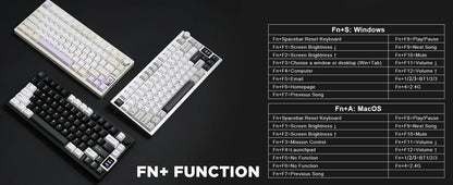 YUNZII AL80 Silver Wireless Mechanical Keyboard, Full Aluminum CNC Custom QMK/VIA Gaming Keyboard, LCD Display Hot Swap Keyboard