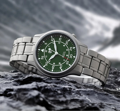 BERNY Titanium Watch For Men AR Coating Sapphire Fashion Wristwatch Luminous VH31 Ultra-thin Quartz Watch Waterproof 5ATM Watch