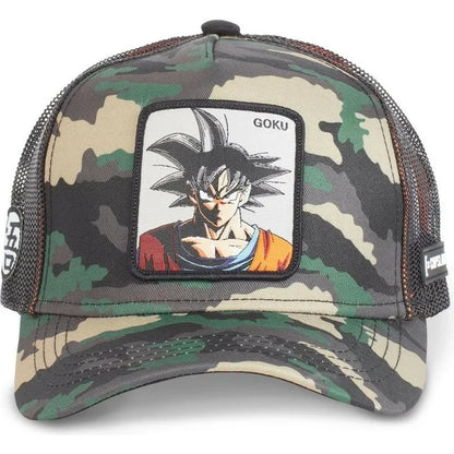 Dragon Ball Buu Goku sapka Nyári utazós csúcsos sapka Férfi hímzett hip-hop stílusú napellenzős állítható trucker hálós sapka
