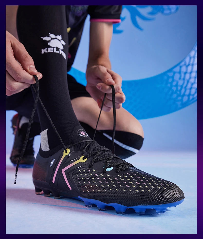 KELME chaussures de football adulte MG chaussures de football à ongles courts chaussures d'entraînement de compétition professionnelle d'herbe pour jeunes chaussures de football